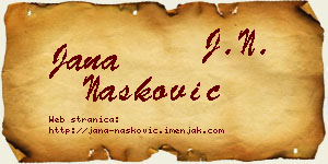 Jana Nasković vizit kartica